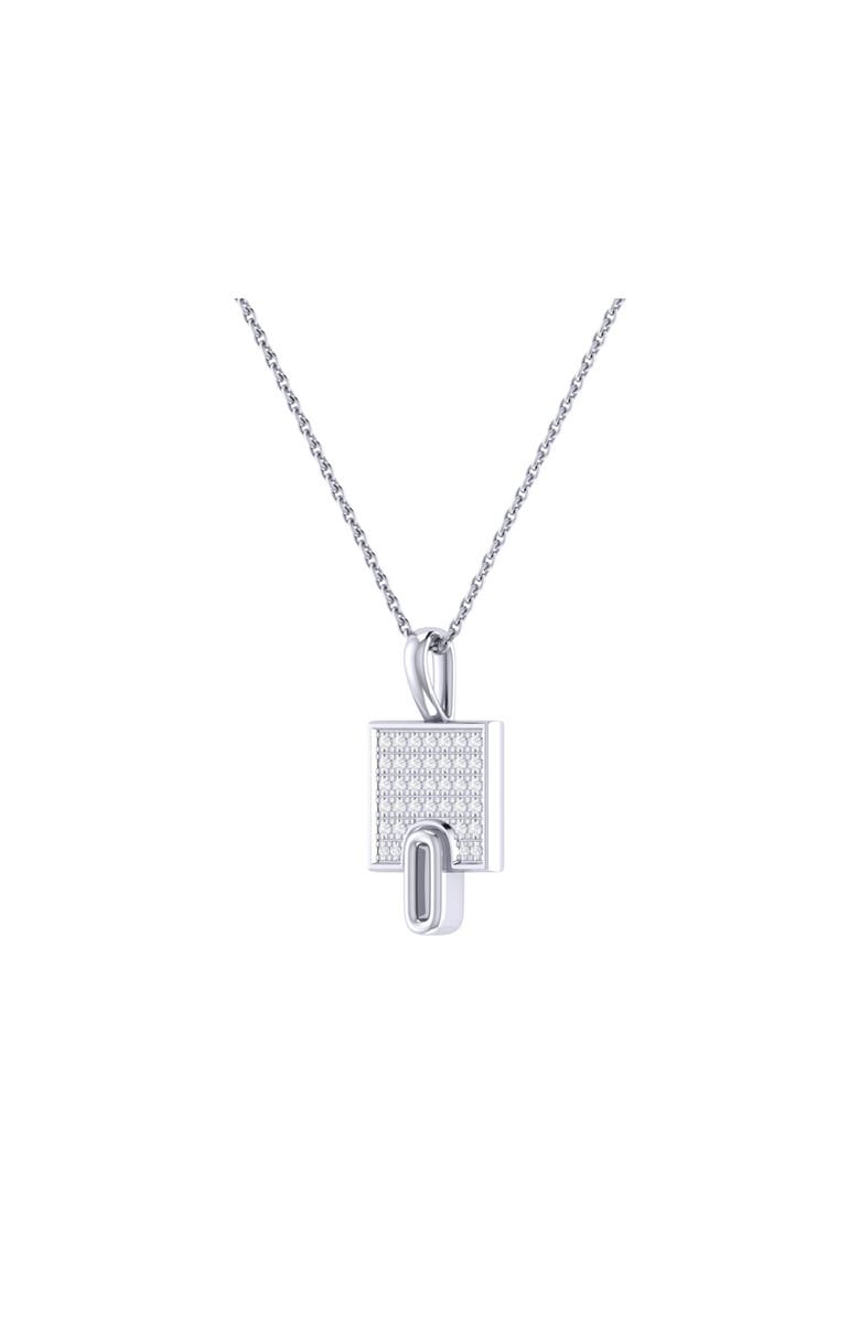 LuvMyJewelry Sidewalk Square Sterling Silver Diamond Chain Pendant, Alternate, color, 