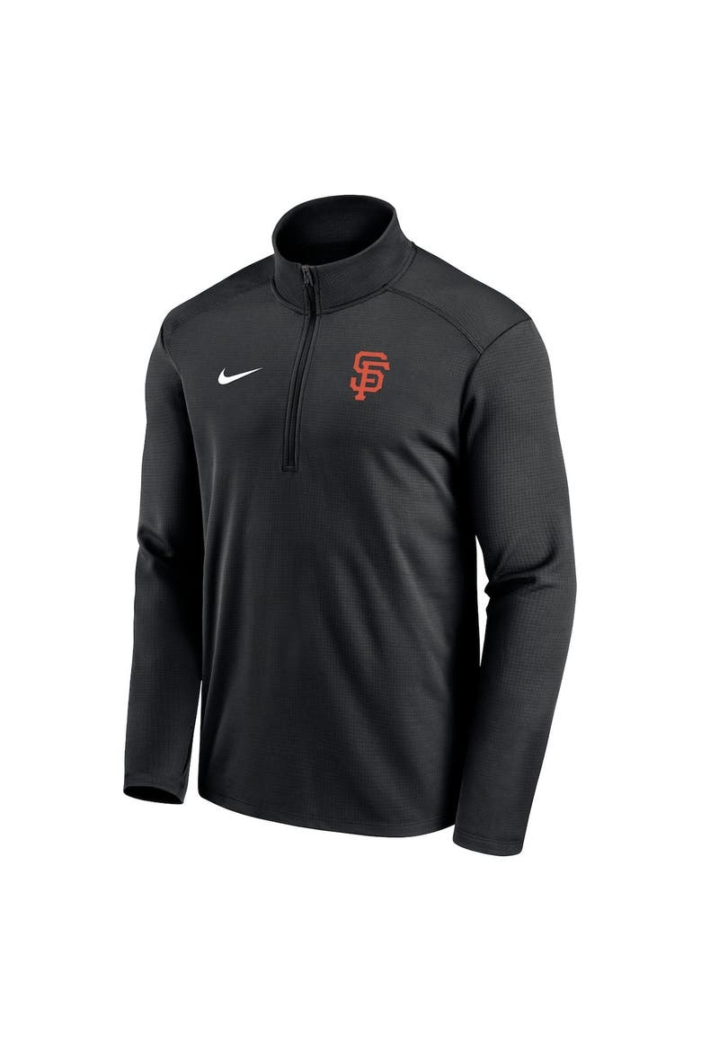 Men's Nike Black San Francisco Giants Agility Pacer Lightweight Performance Half-Zip Top, Alternate, color, Black