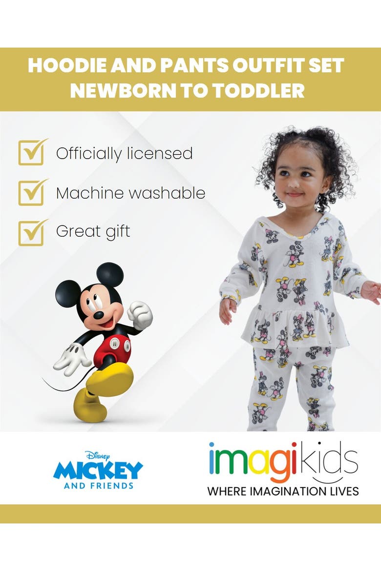 Mickey Mouse & Friends 2-Piece Hoodie and Pants Set, Alternate, color, White Mickey Minnie