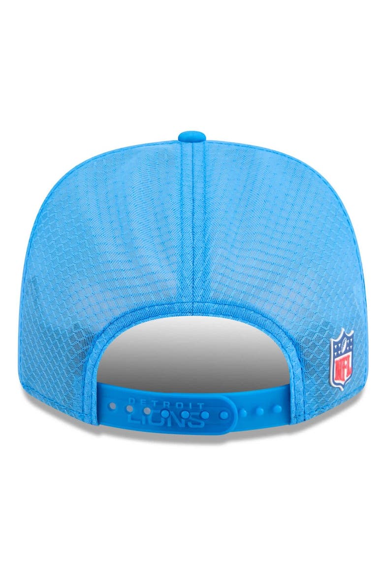 Men's New Era Blue Detroit Lions 2025 Sideline Throwback 9SEVENTY Trucker Adjustable Hat, Alternate, color, Blue