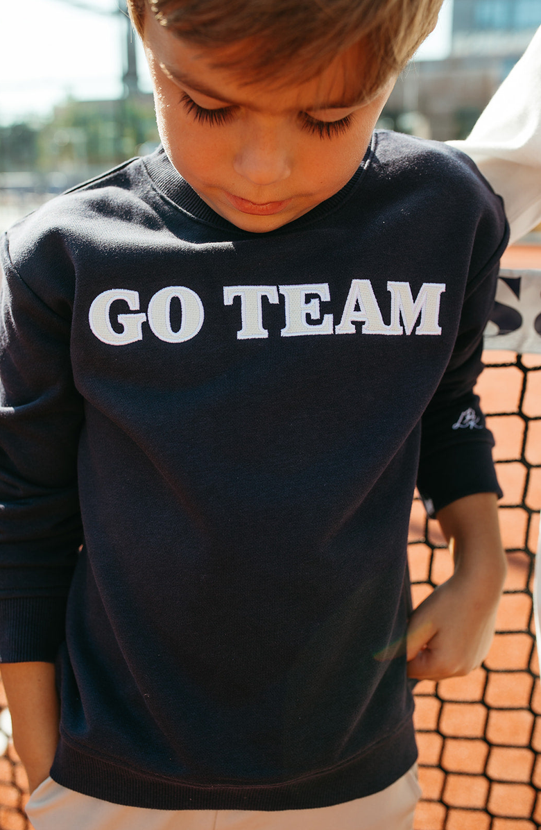 Little Paper Kids Parker Fleece Sweatshirt, Alternate, color, Navy