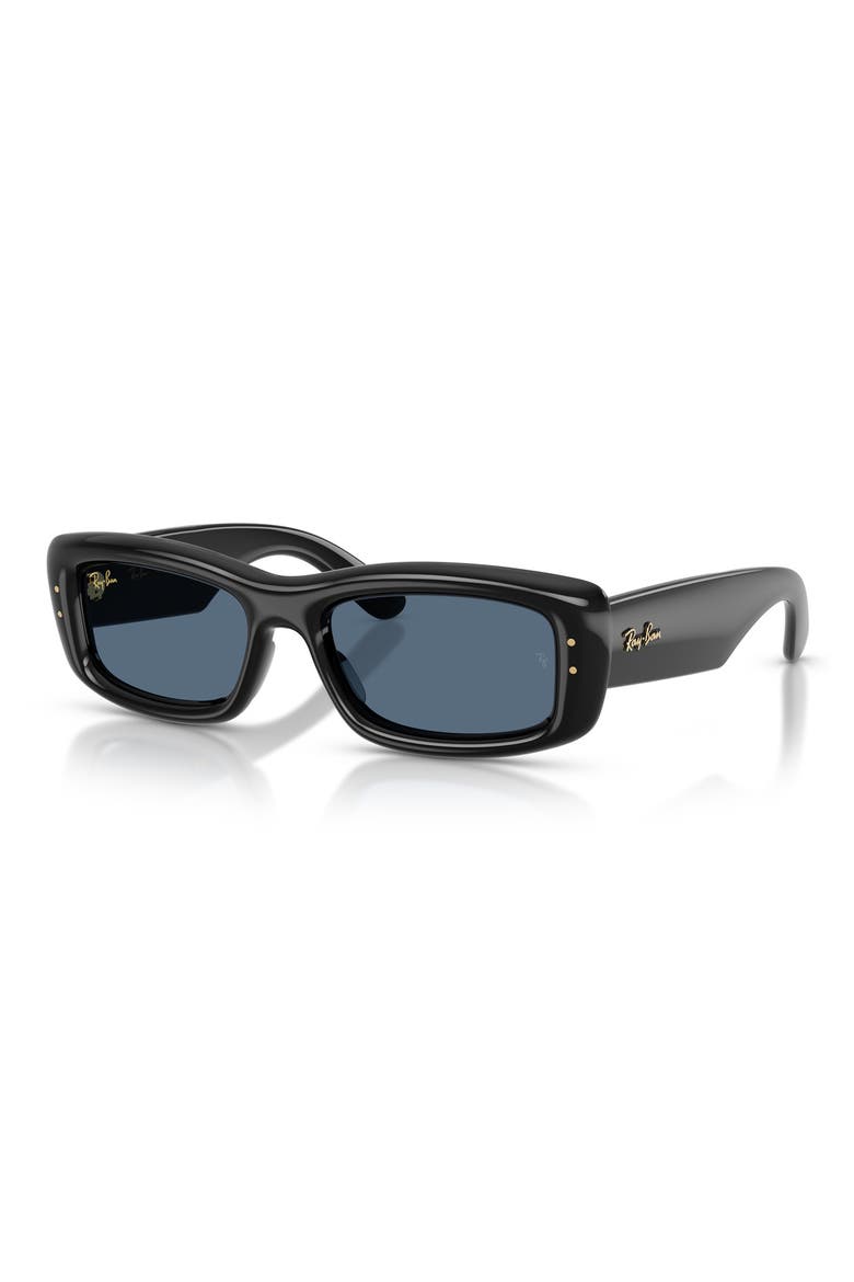 Kiliane Puffer 55mm Rectangle Sunglasses, Alternate, color, BLACK / DARK BLUE