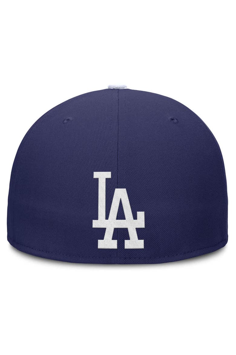 Men's Nike Royal Los Angeles Dodgers Wordmark Dri-FIT Round Bill True Fitted Hat, Alternate, color, Royal