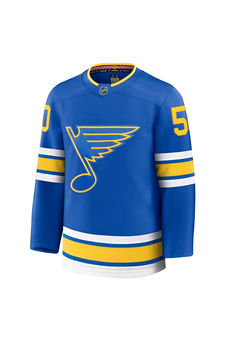 Men's Fanatics Jordan Binnington Blue St. Louis Blues Home Premium Player Jersey, Alternate, color, Blue