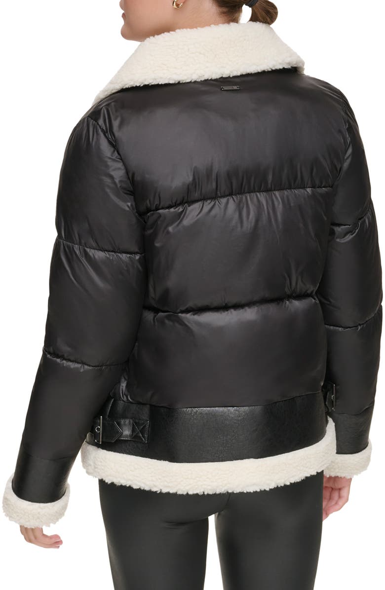 Andrew Marc Sport Ciré Faux Shearling Puffer Jacket, Alternate, color, 