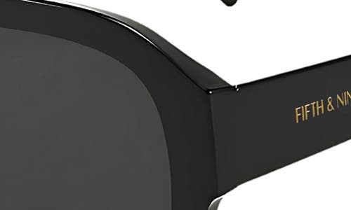 Fifth & Ninth Vesper 68mm Polarized Oversize Aviator Sunglasses In Black