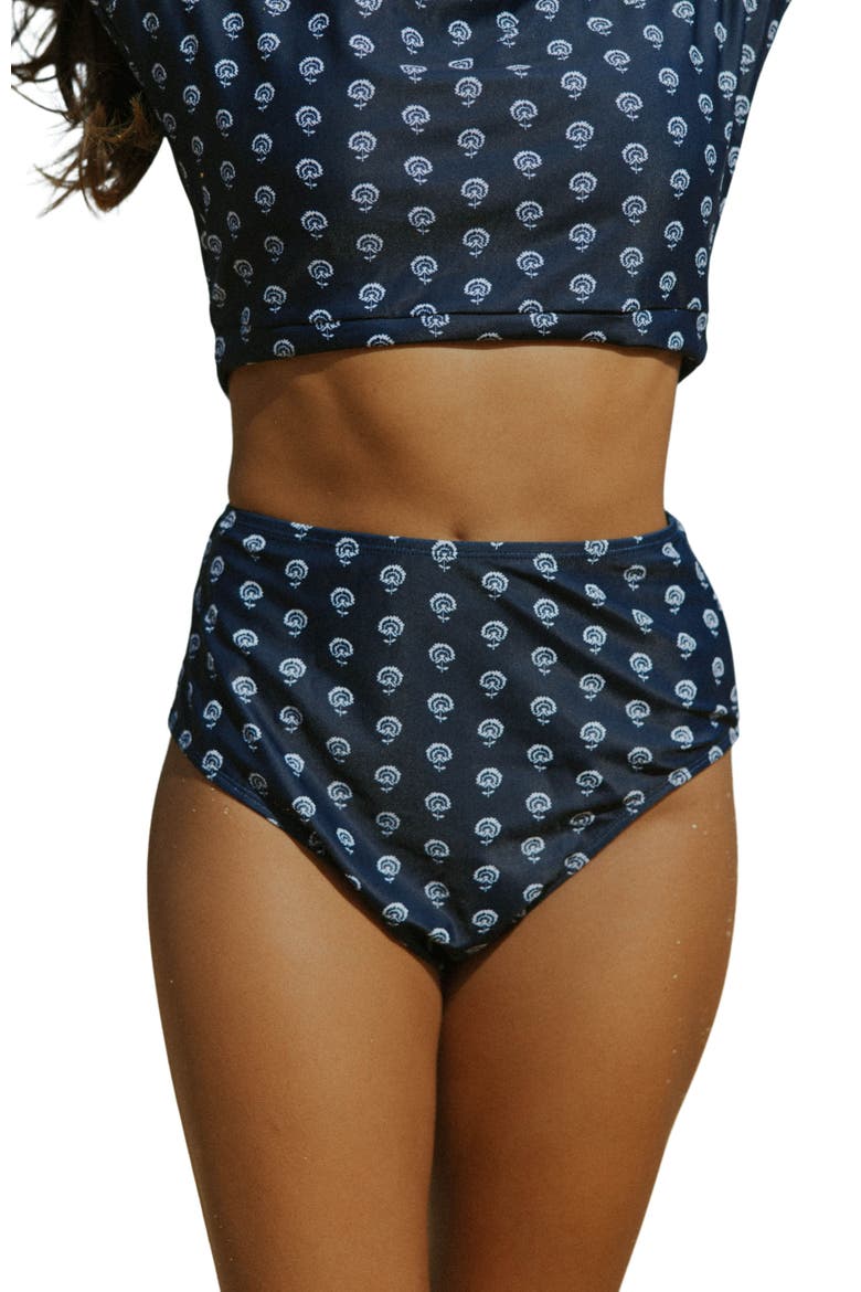 Topanga High Waisted Bottoms, Main, color, Blue White Floral
