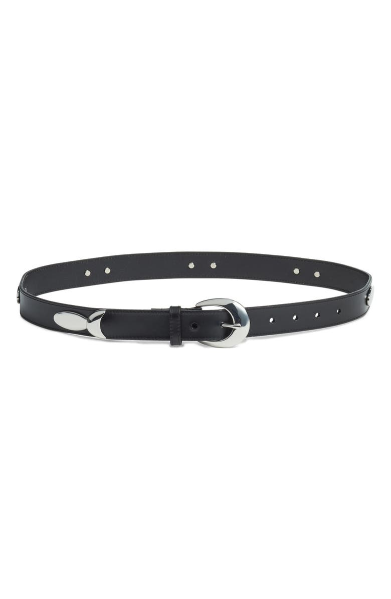 Treasure & Bond Tatum Stud Leather Belt, Main, color, Black