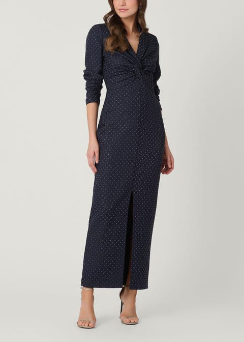 Midnight Asher Crystal Twill Dress