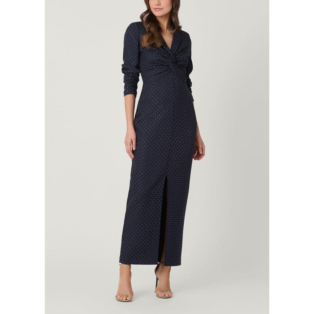 Shoshanna Midnight Midnight Asher Crystal Twill Dress In Black