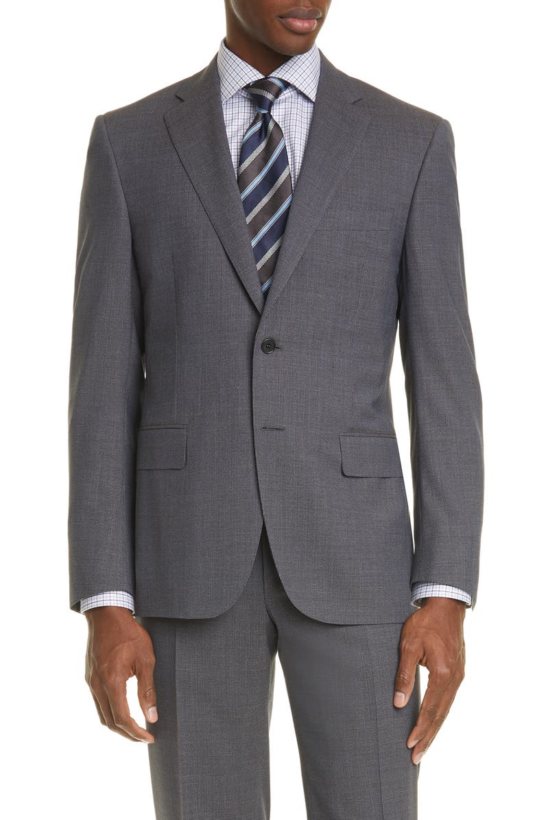 Canali Siena Soft Classic Fit Houndstooth Wool Suit, Alternate, color, 
