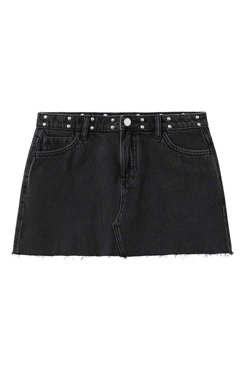 MANGO TEEN Studded Denim Miniskirt, Alternate, color,
