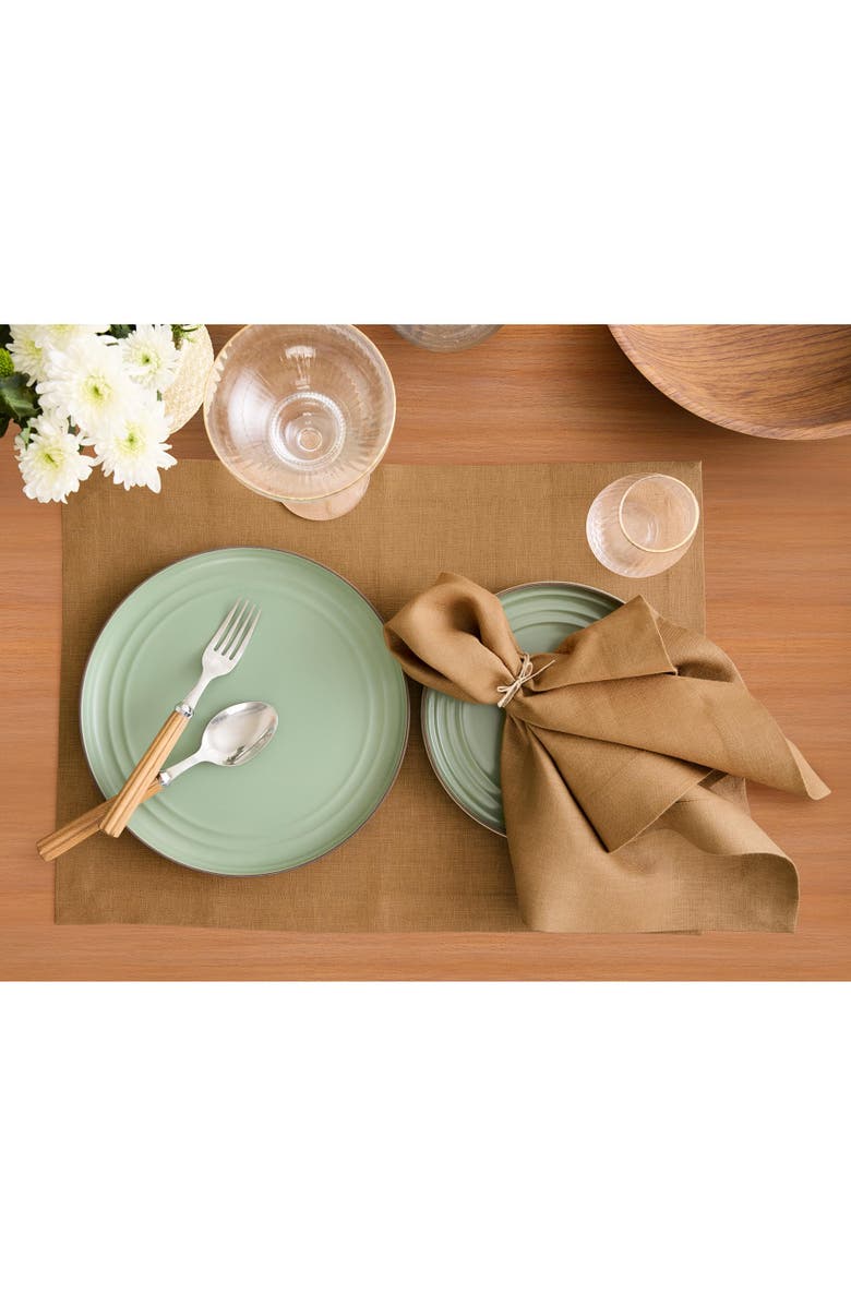 Solino Home Linen Dinner Napkins - Diana, 20" x 20" Inch, Alternate, color, Tobacco Brown