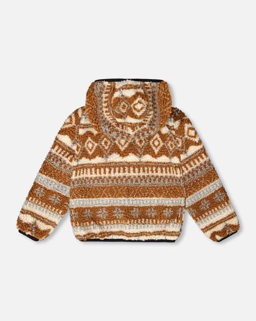 Deux Par Deux Kids Gender Inclusive Reversible Mid-season Jacket Geo Print In Multi