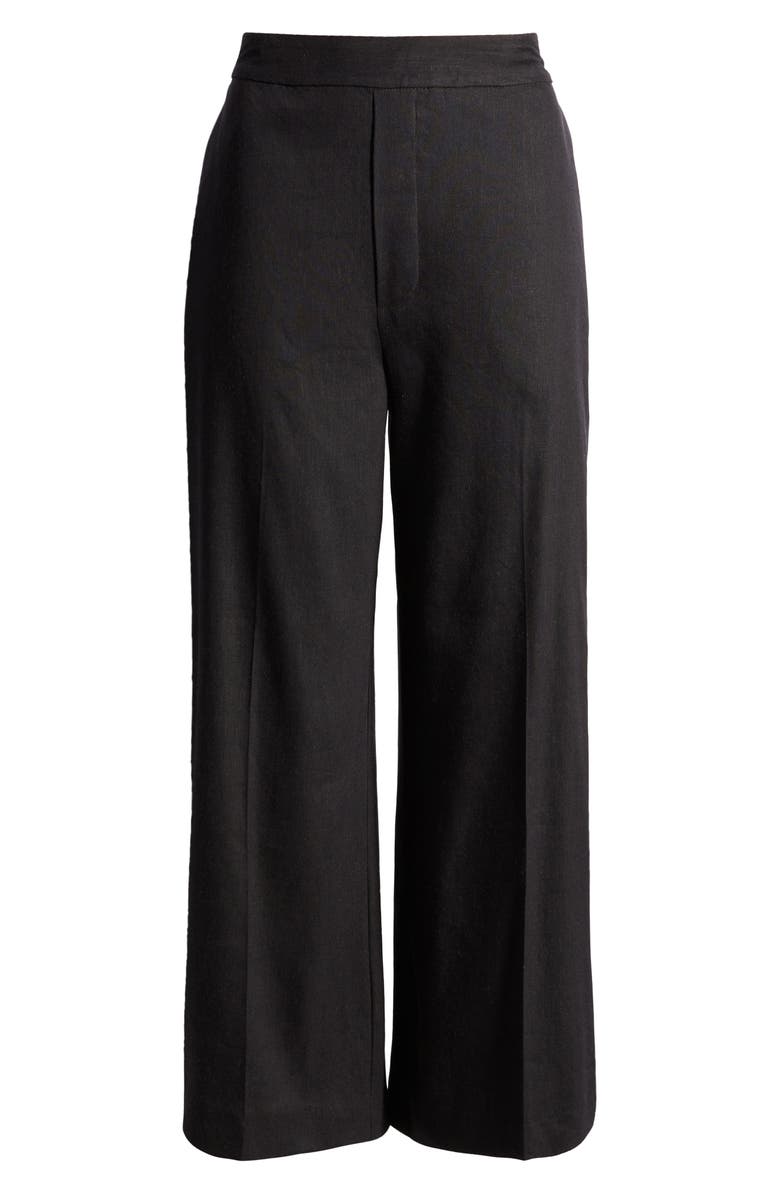 Nordstrom Wide Leg Crop Linen Blend Pants, Alternate, color,