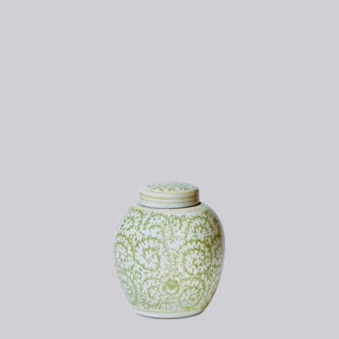 Porcelain Scrolling Peony Round Jar