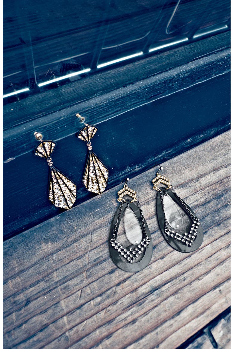 'Primo' Earrings, Alternate, color, GOLD WITH CLEAR CRYSTAL