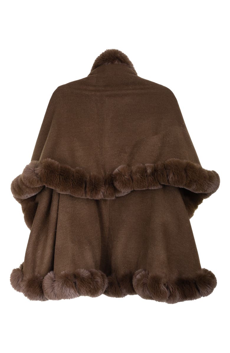 SAACHI Tiered Faux Fur Cardigan, Alternate, color, Brown