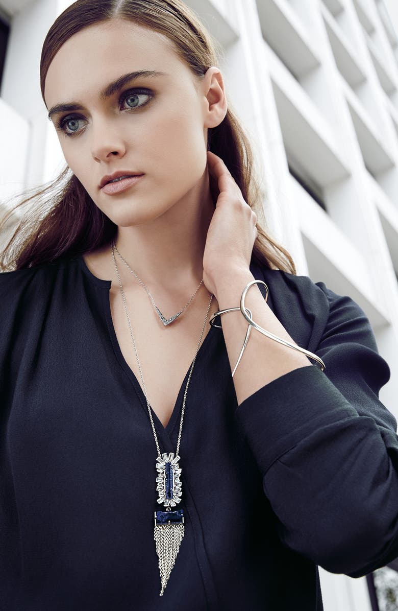 Alexis Bittar 'Miss Havisham' Fringe Stone Pendant Necklace, Alternate, color, 