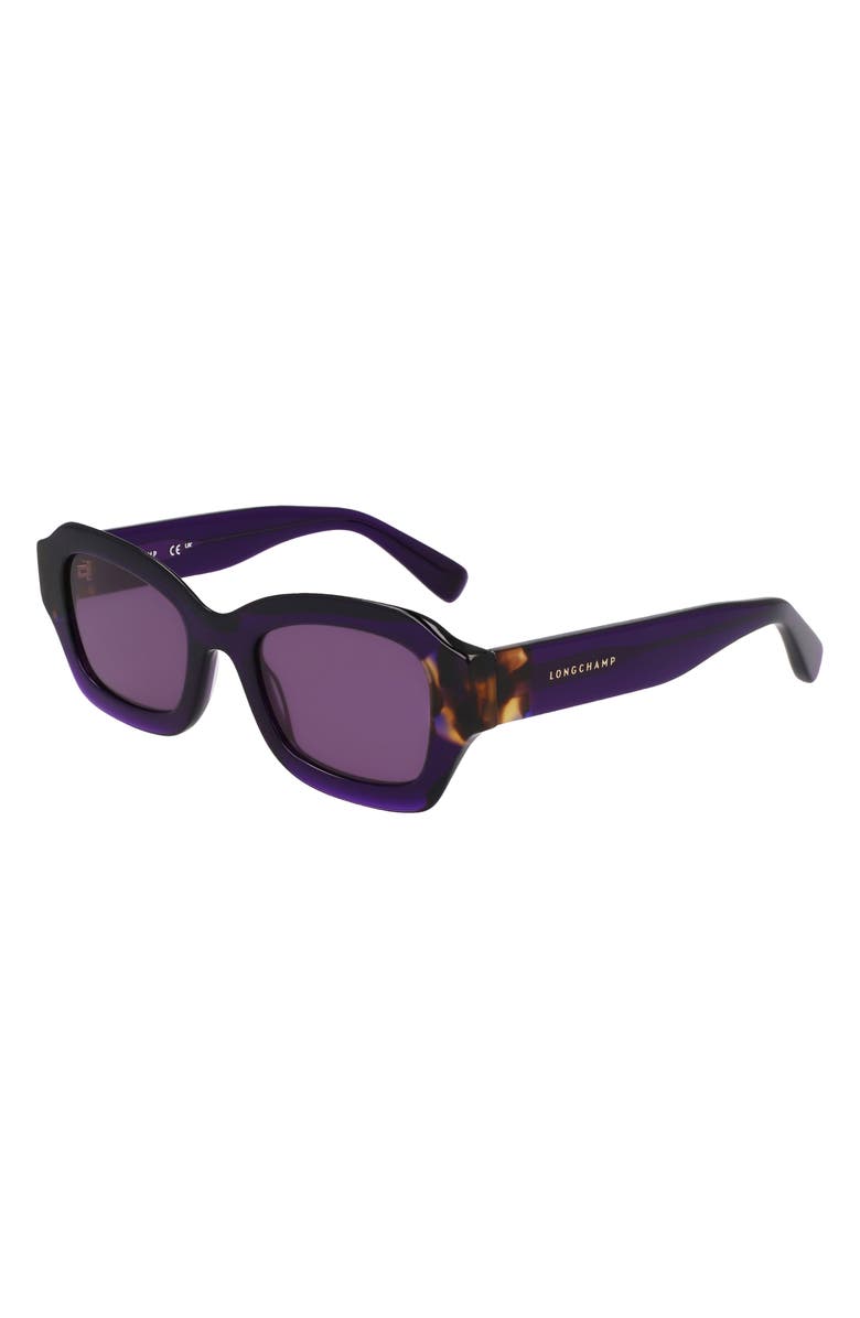 Longchamp Heritage 50mm Cat Eye Sunglasses, Alternate, color, Purple/ Havana