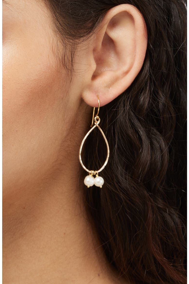 Kelsey Pearl Drop Earrings, Alternate, color, GOLD