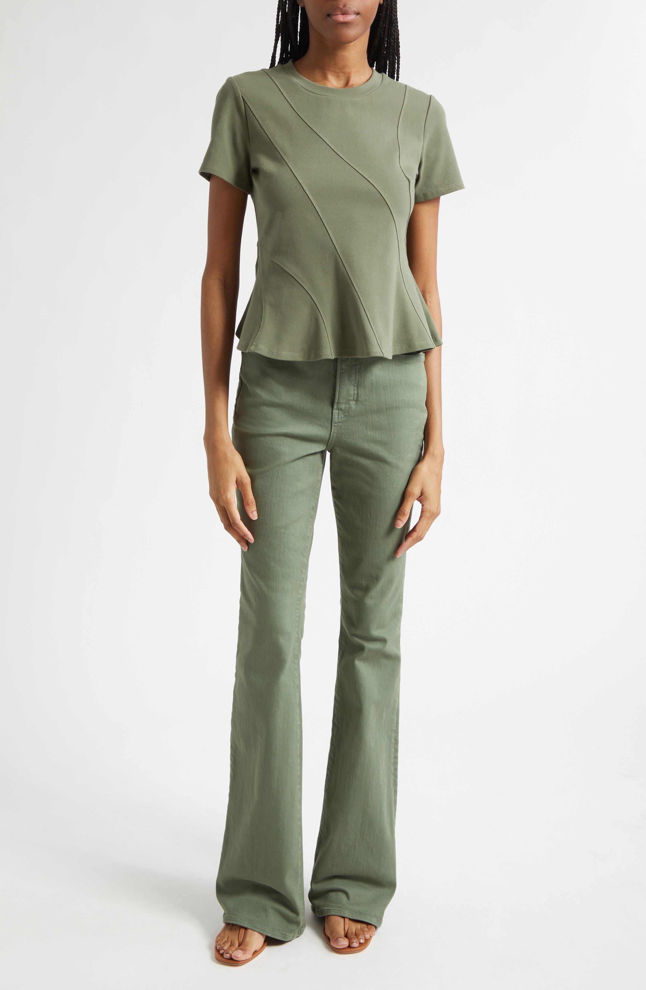 Syverin Stretch Cotton Peplum T-Shirt - image 2