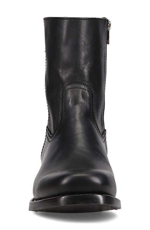 Frye Campus Leather Plain Toe Zip Boot In Black