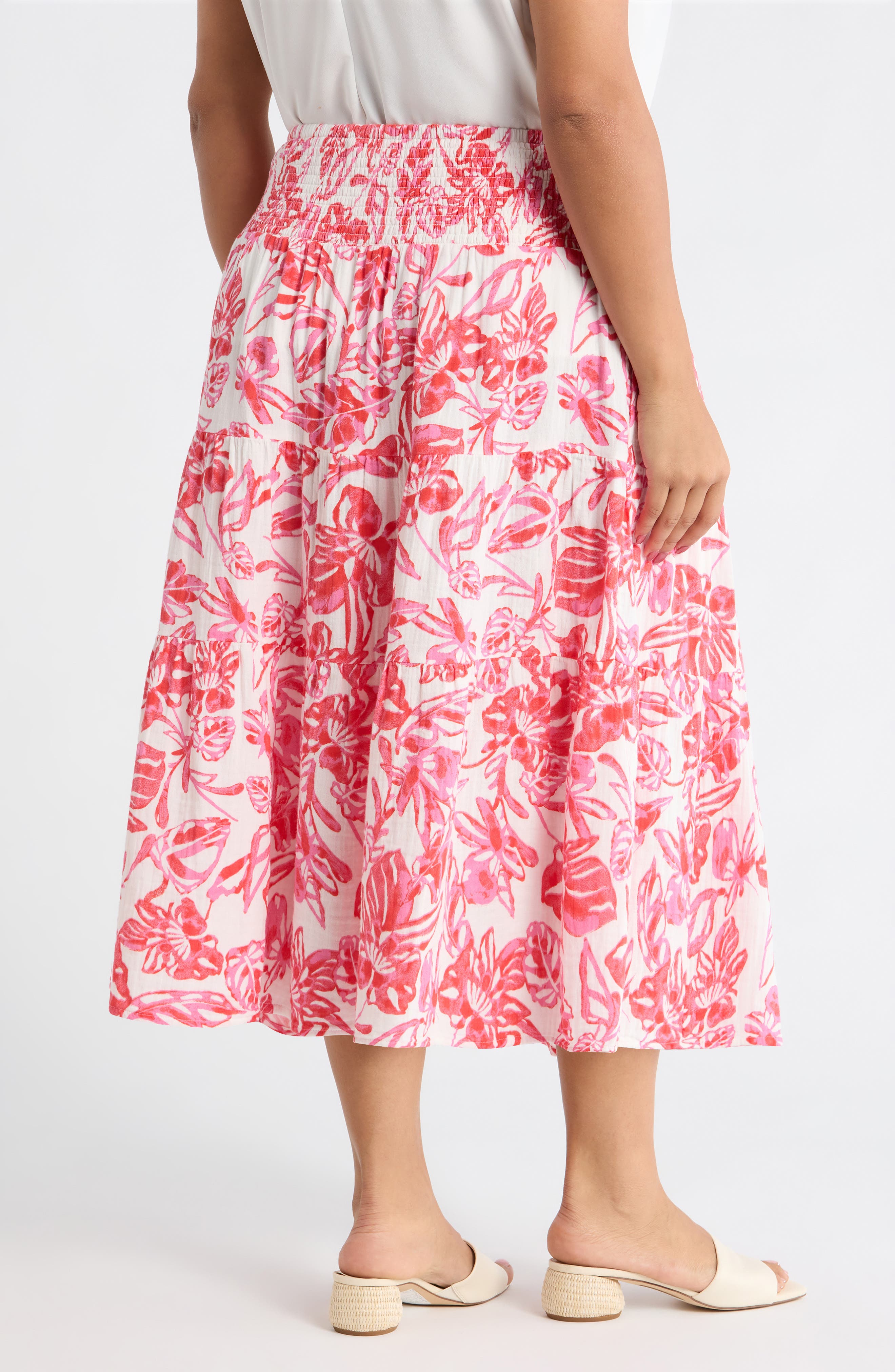 Tiered Cotton Gauze Midi Skirt - image 2