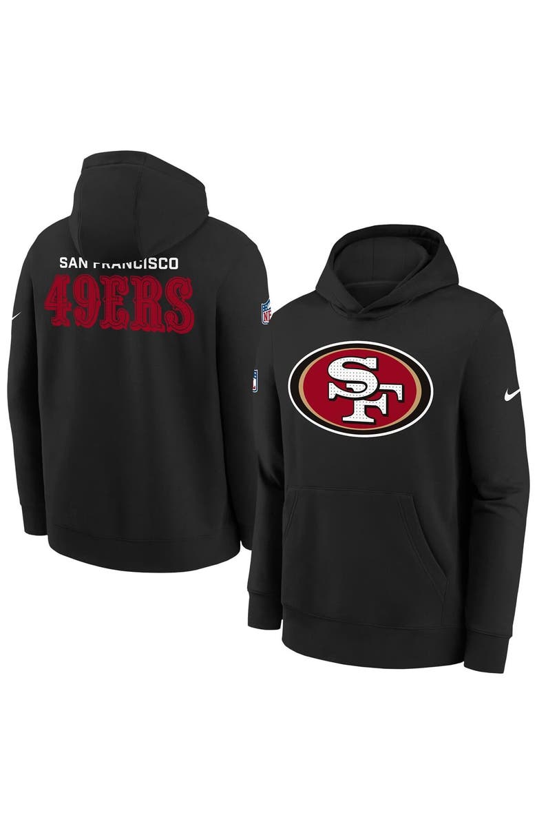 Nike Youth Nike  Black San Francisco 49ers Sideline Club Fleece Hoodie, Main, color, Black