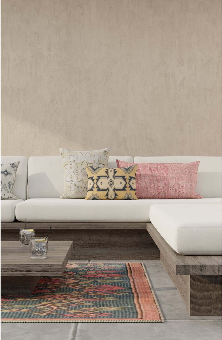 Mad Mats Wildflowers Hunter Green, Alternate, color, Dark Green And Pink