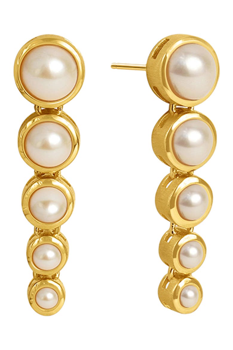 Signature Cultured Pearl Drop Earrings, Main, color, PEARL/ GOLD
