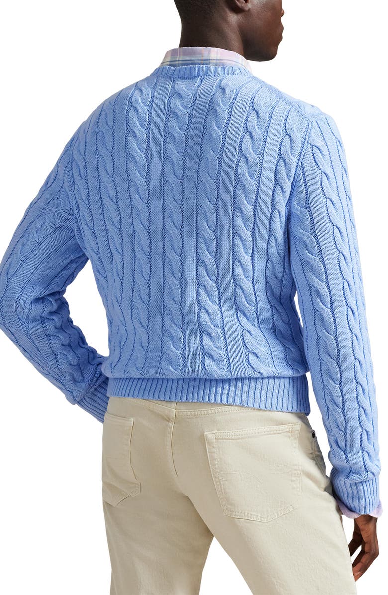 Polo Ralph Lauren Cable Knit Cotton Sweater, Alternate, color, Austin Blue