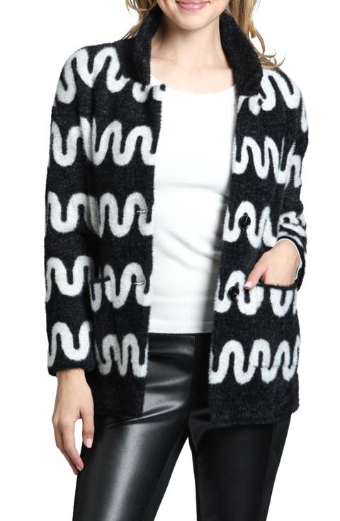 Squiggle Lines Cozy Sweater Coat