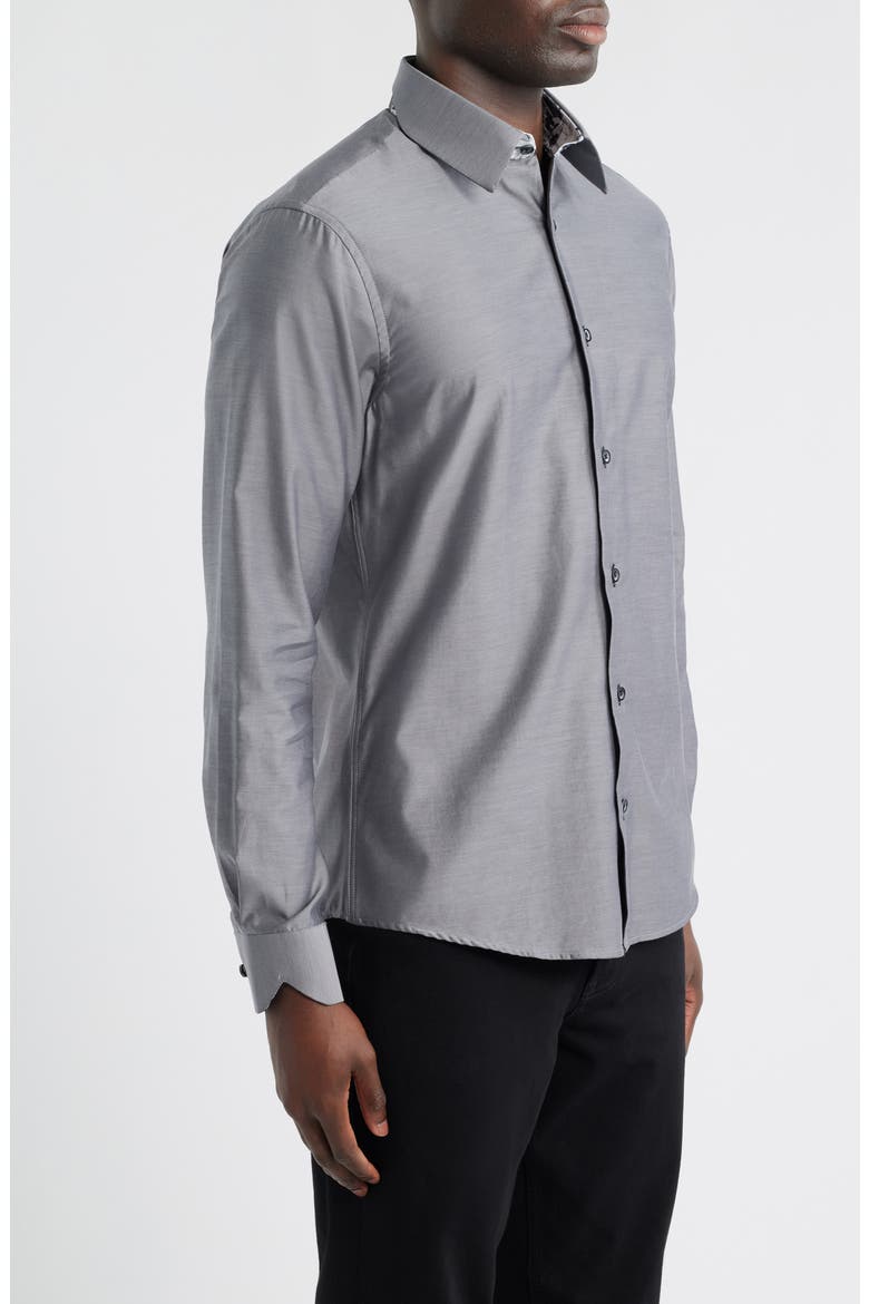 Sinai Collection Luxe Cotton Dress Shirt, Alternate, color, GRAY