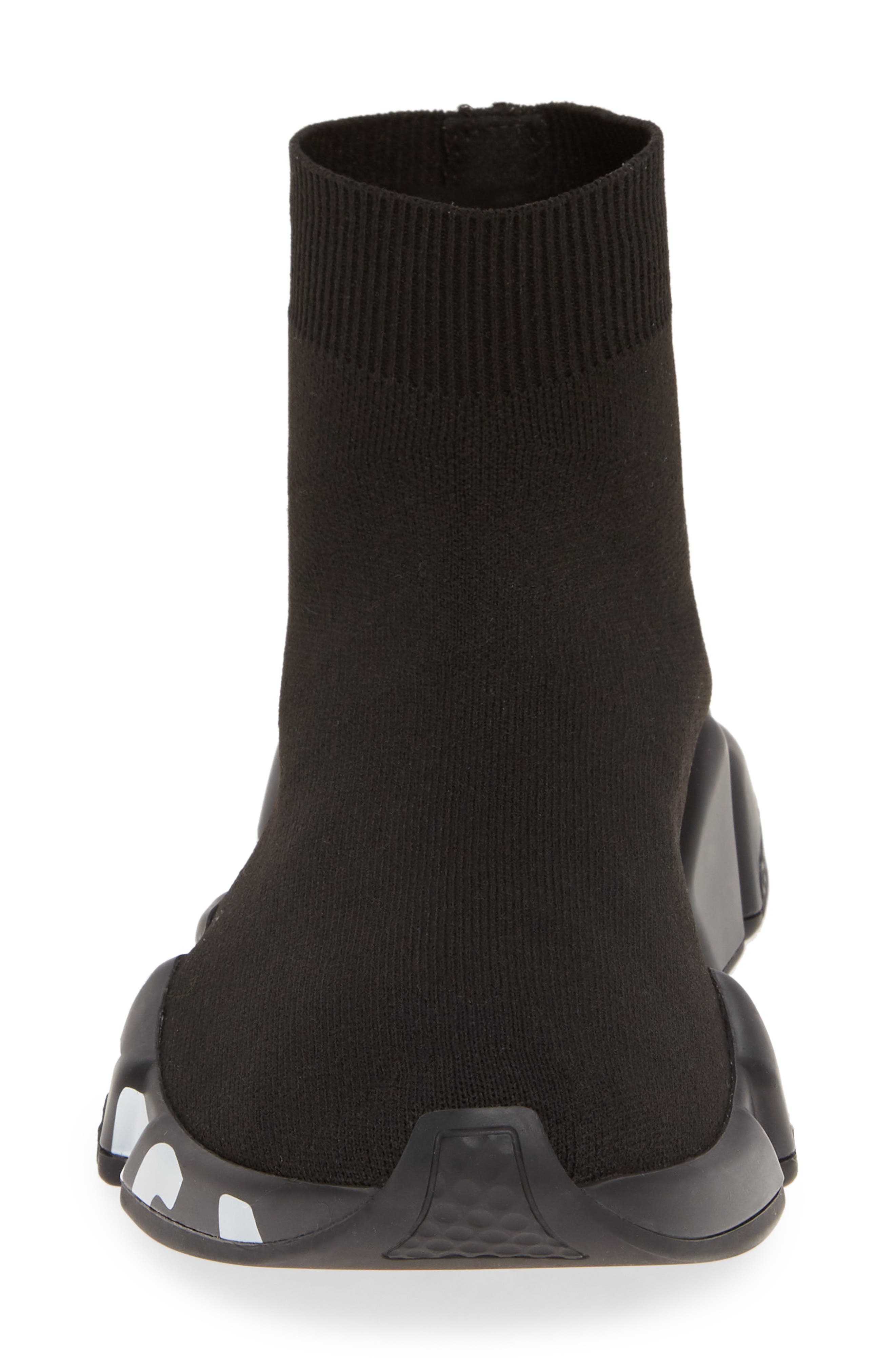 Balenciaga Mid Speed Sock Sneaker, Alternate, color, Black/ Black/ White