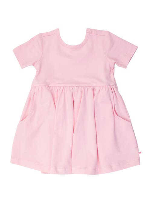 Rufflebutts Girls Knit Short Sleeve Twirl Dress In Pink