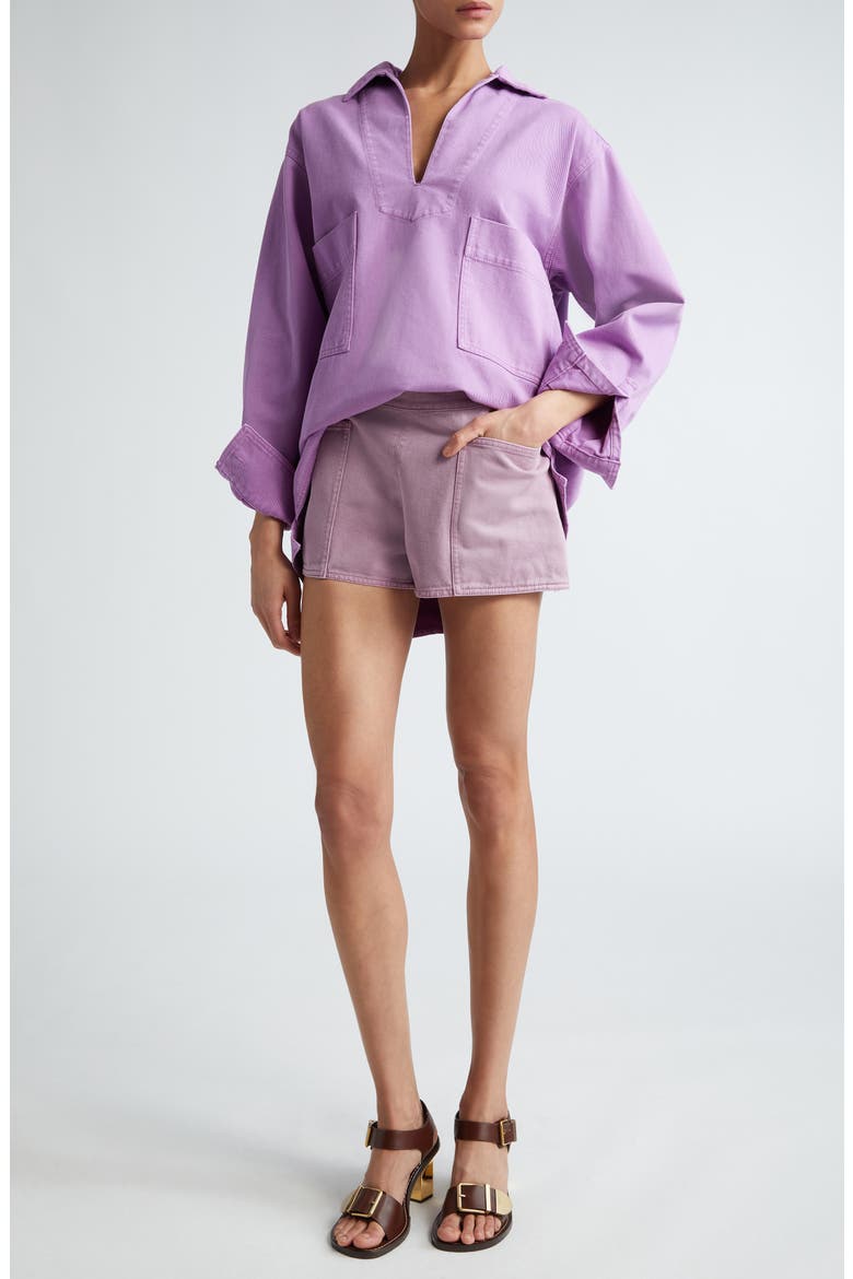 Loretta Long Sleeve Cotton Top, Alternate, color, MAUVE