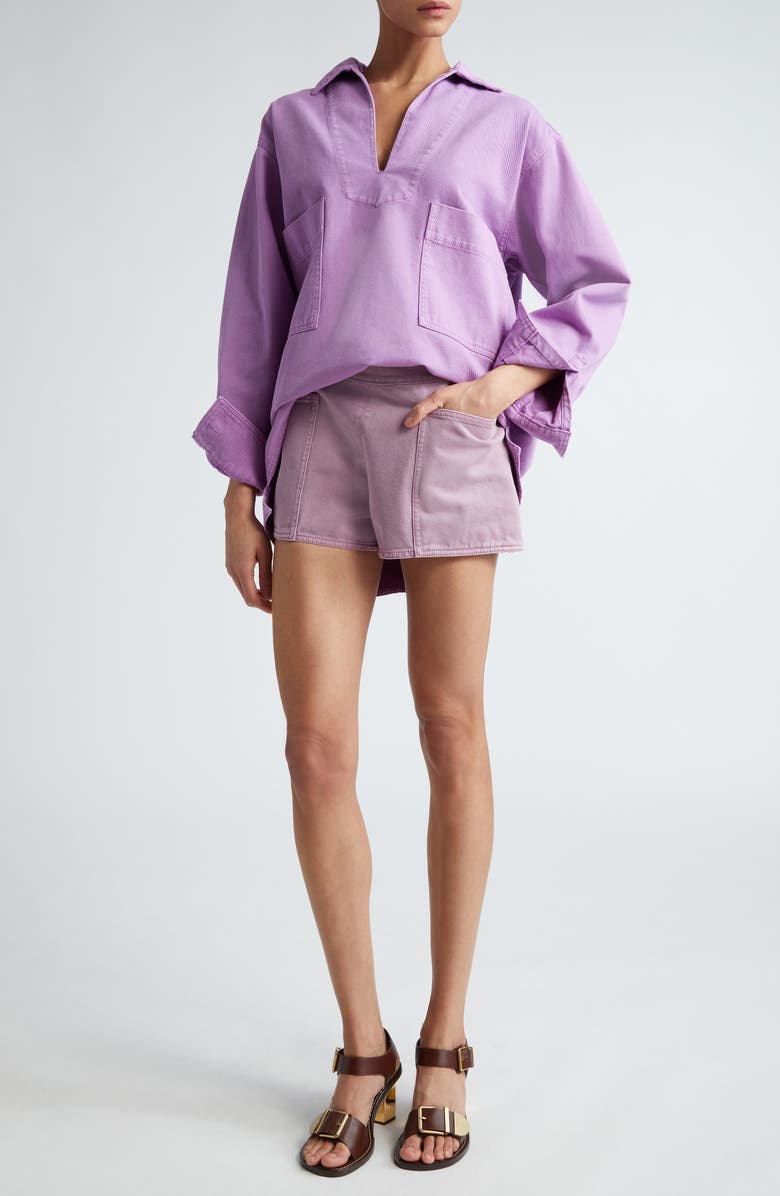 Max Mara Alibi Denim Shorts, Alternate, color, Wisteria