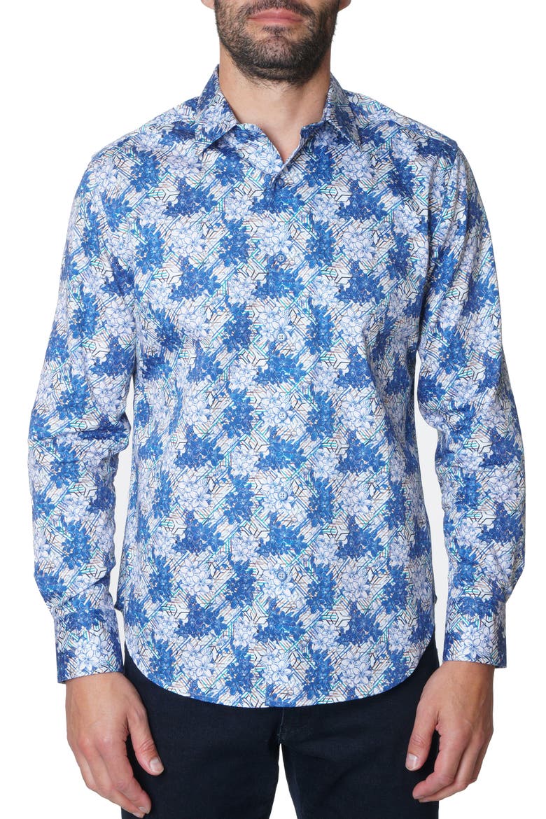 Jordan Long Sleeve Woven Button-Up Shirt, Main, color, MULTI