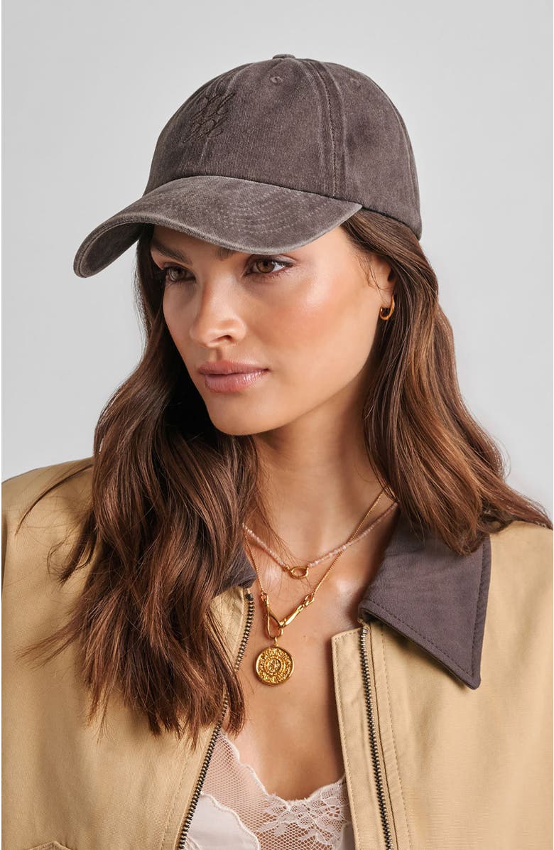 Katie Loxton Embroidered Cap, Alternate, color, Chocolate