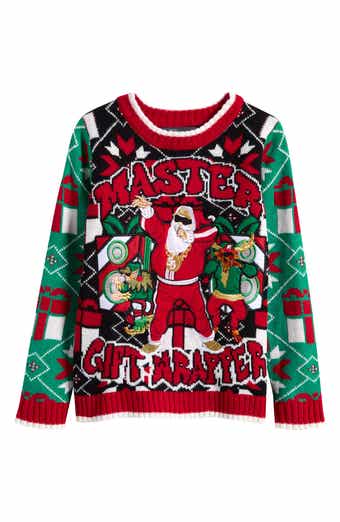 Kids' Xmas Pizza Cat Holiday Sweater