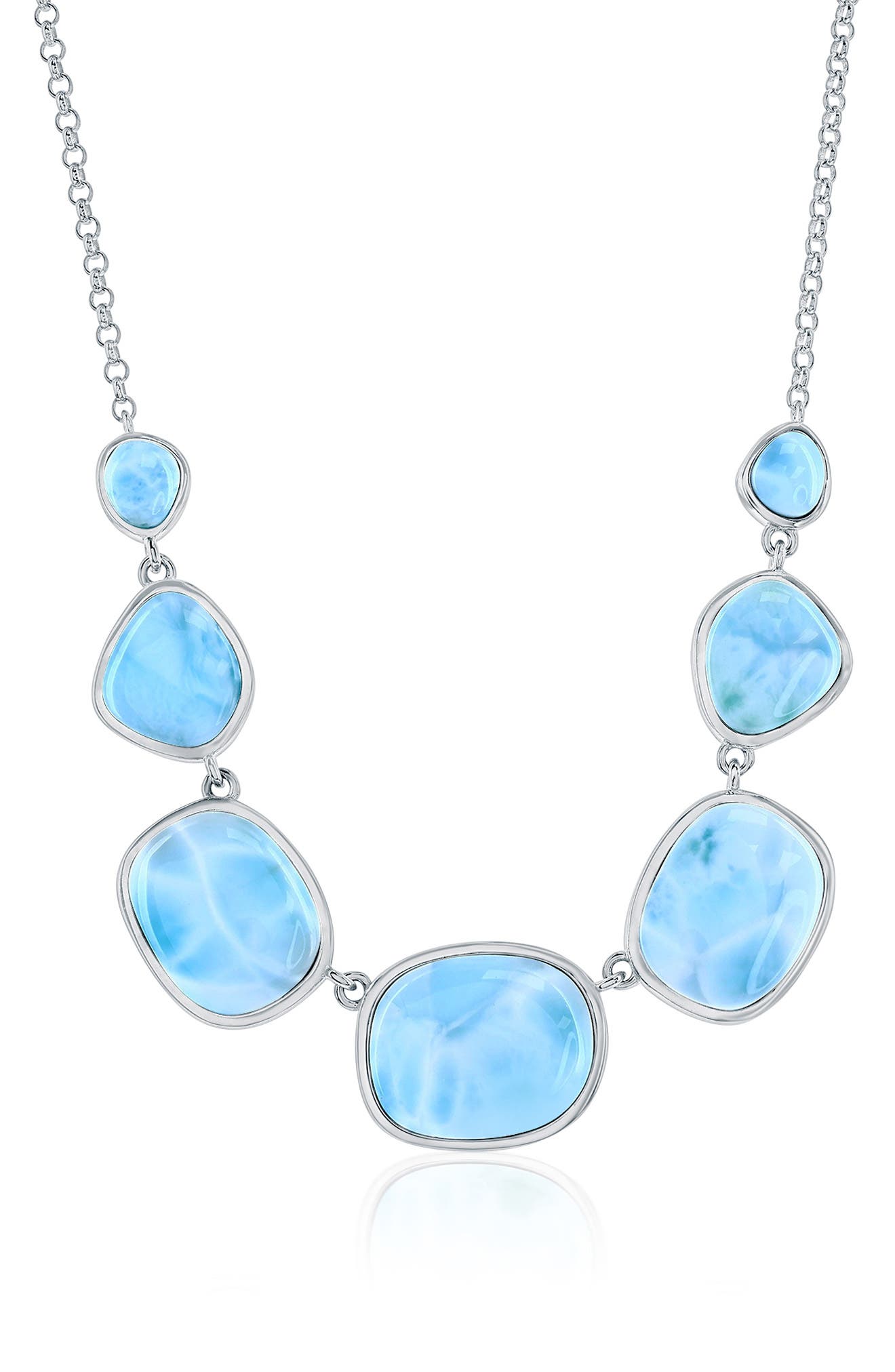 SIMONA Irregular Larimar Station Necklace