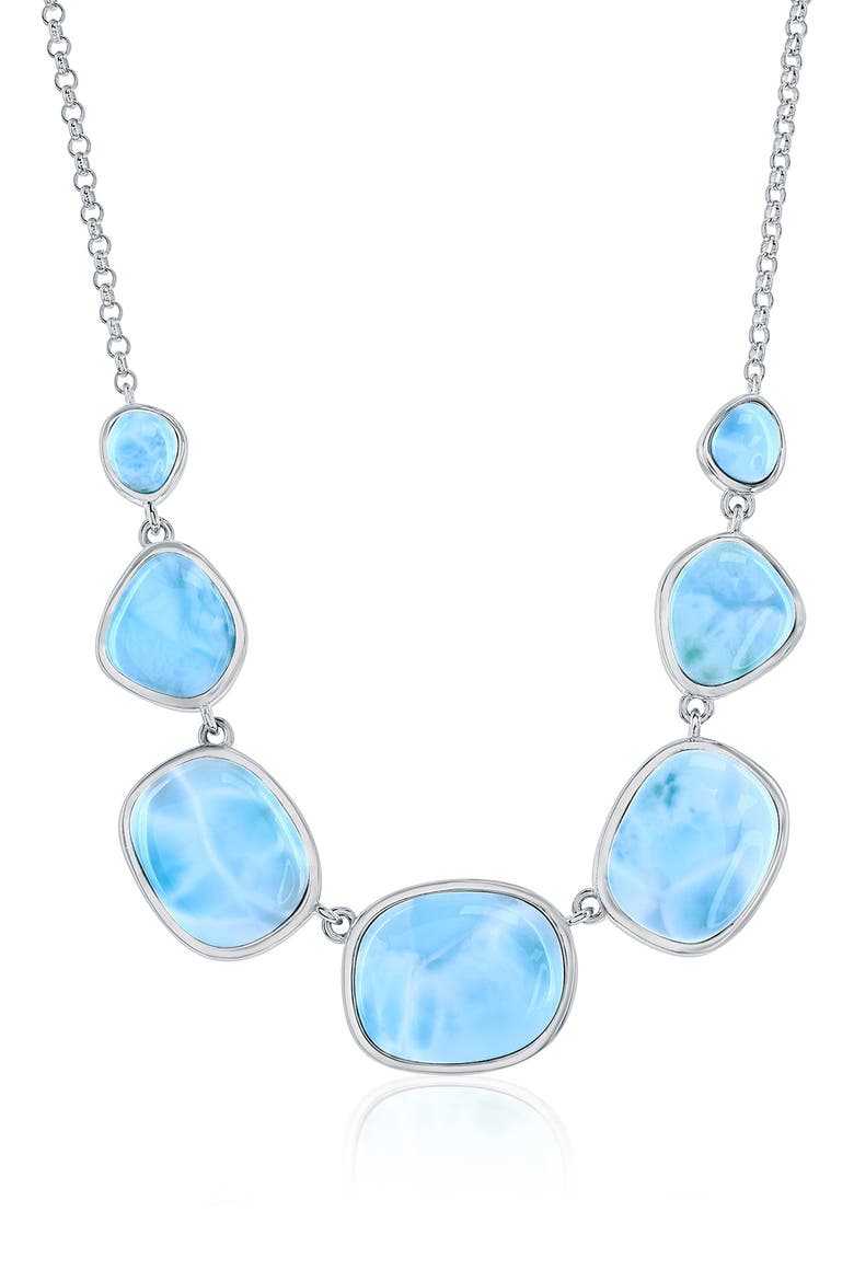 Irregular Larimar Station Necklace, Main, color, BLUE
