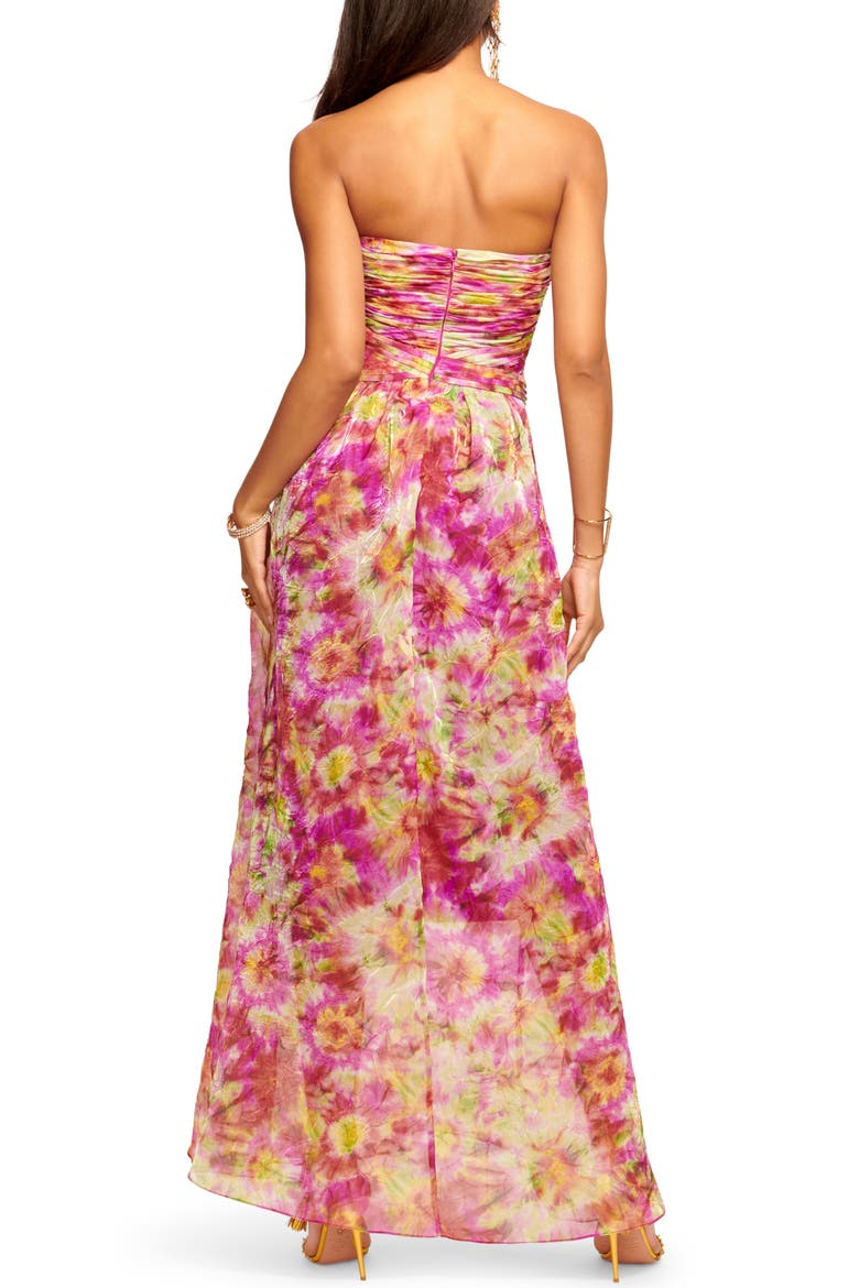 Sierra Pleated Bodice Strapless Gown, Alternate, color, MAUI LILAC CRINKLE SUNBURST