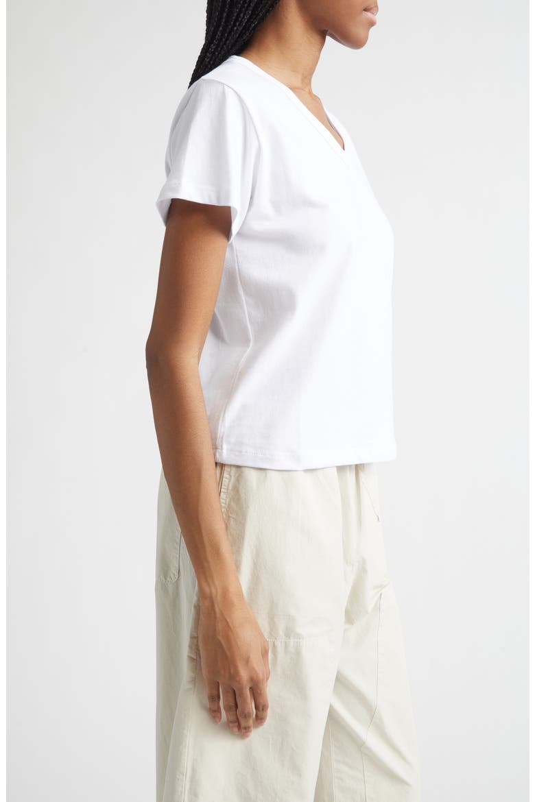 Margo V-Neck Cotton T-Shirt, Alternate, color, WHITE