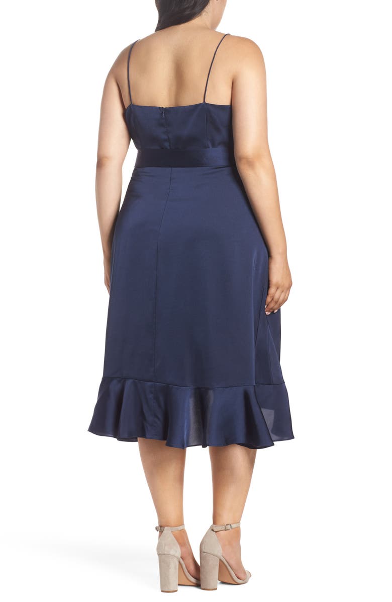 Cooper St Marilyn Satin Faux Wrap Dress, Alternate, color, 