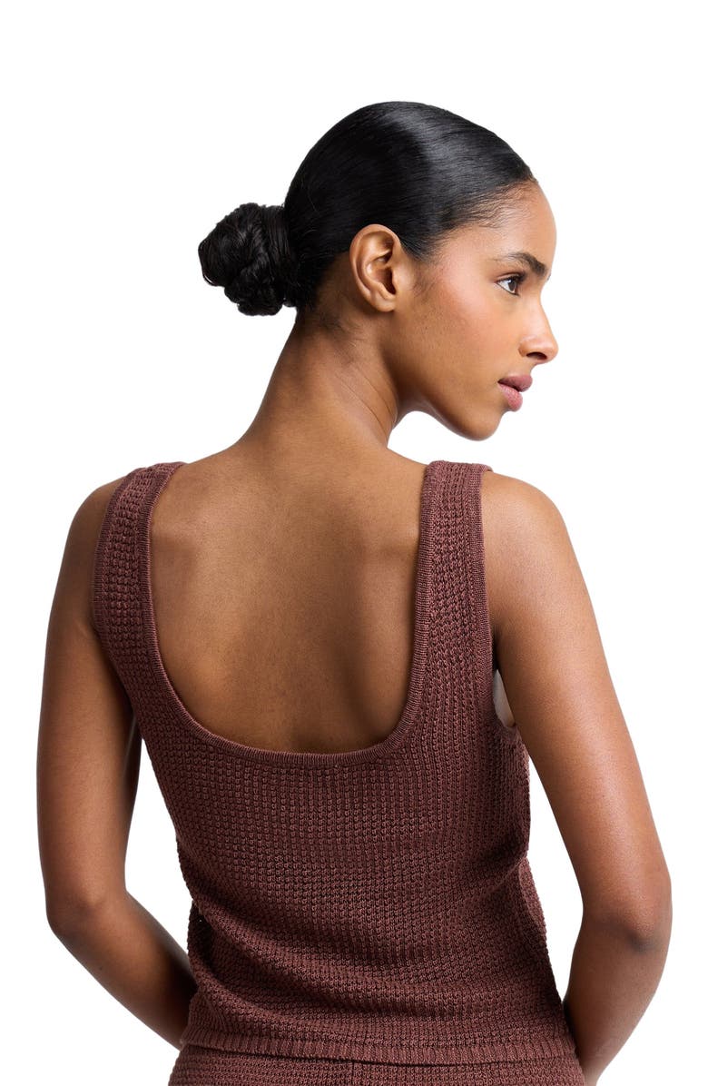 Onia Knit Square Neck Tank Top, Alternate, color, Brown