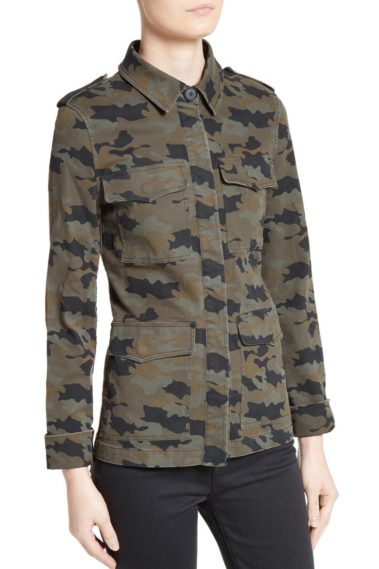 Camo Print Military Jacket, Alternate, color, CAMO MULTI