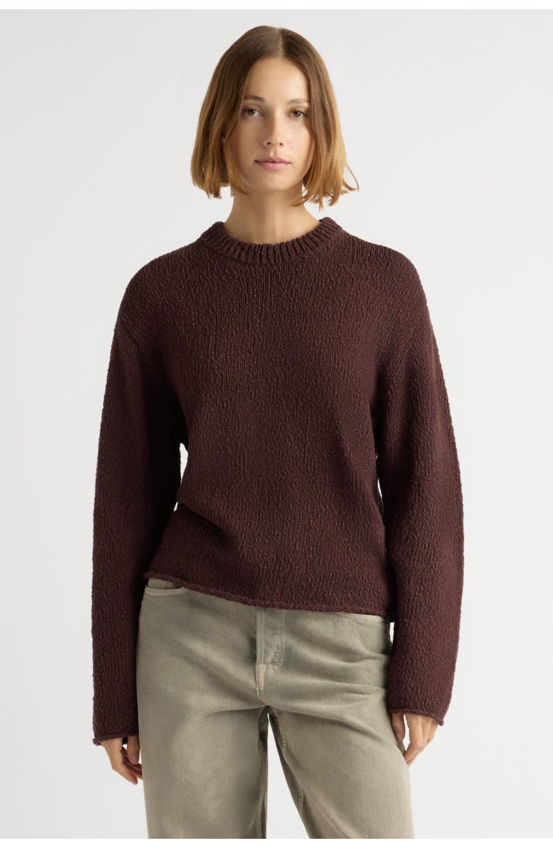 Modern Citizen Sonya Textured Organic Cotton Sweater, Alternate, color, Dark Umber