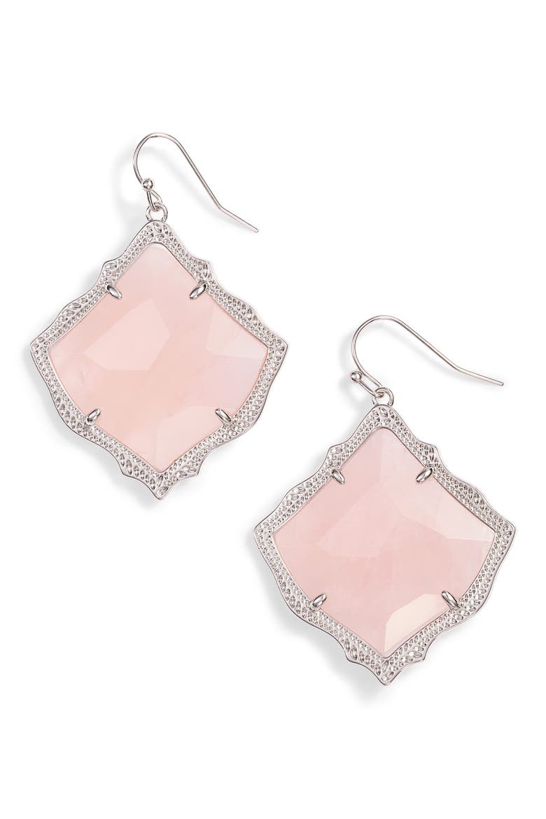 Kirsten Drop Earrings, Main, color, ROSE/ SILVER